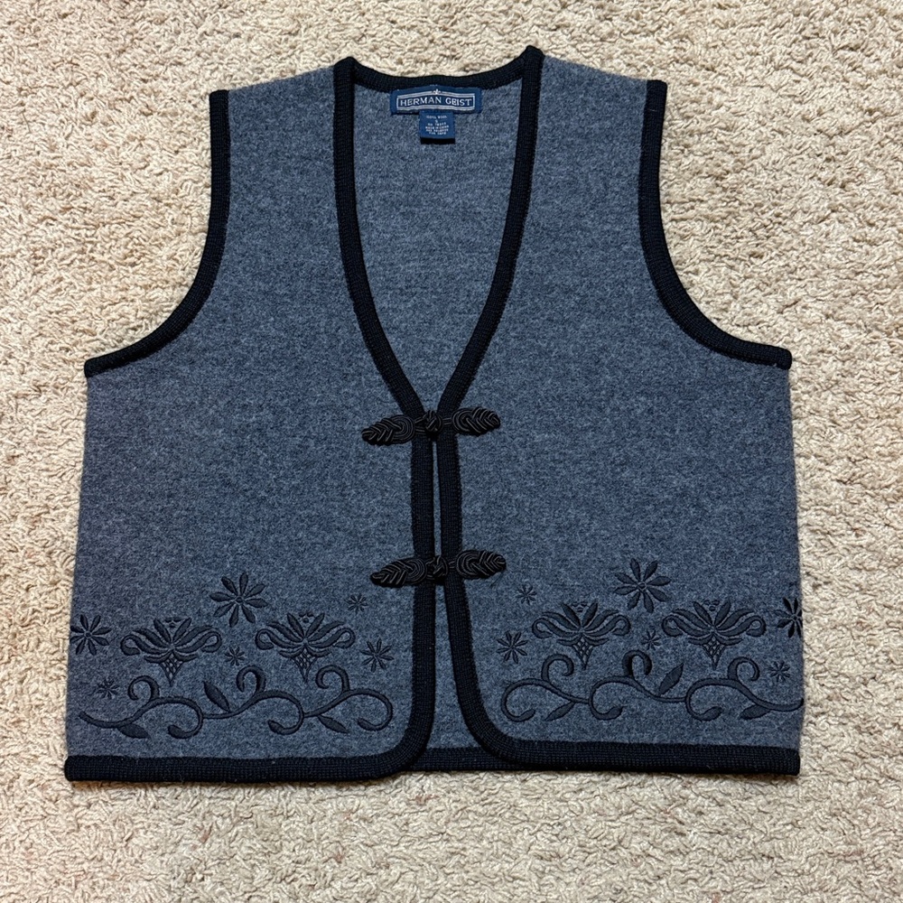 Herman Geist 100% Wool Vintage Vest - Size 8